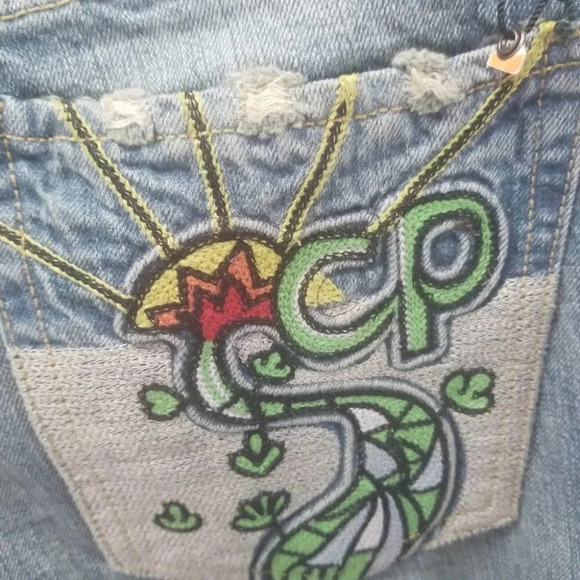 Vintage Chip & Pepper 90's Embroidered "Road To Nirvana" Flare Jeans 31 - Picture 3 of 12